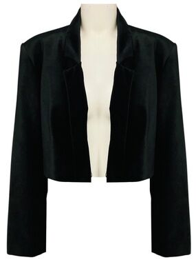 forte_forte Black Noir Cropped Velvet Jacket